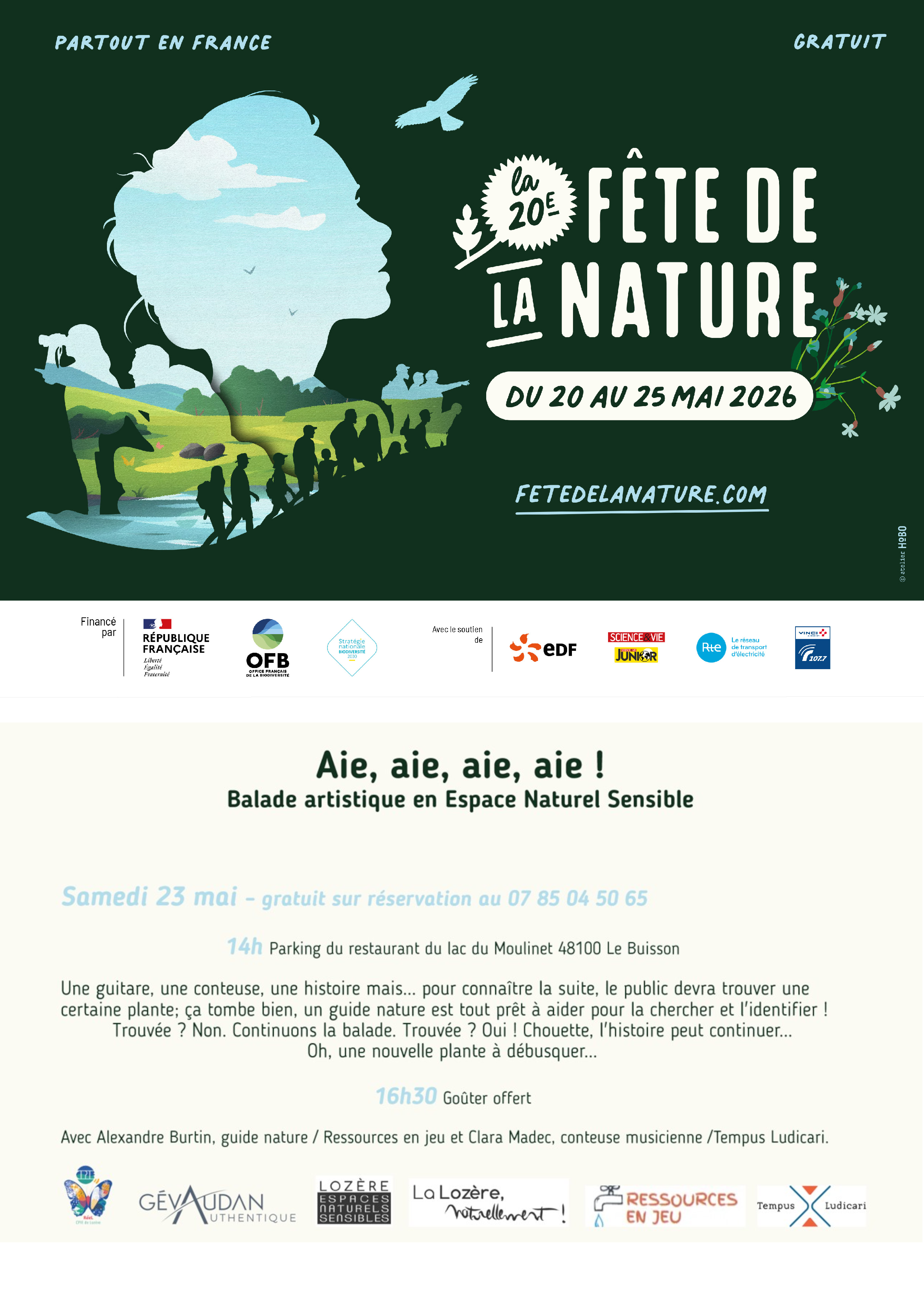 AIE, AIE, AIE, AIE ! BALADE ARTISTIQUE EN ESPACE NATUREL SENSIBLE — visuel événement