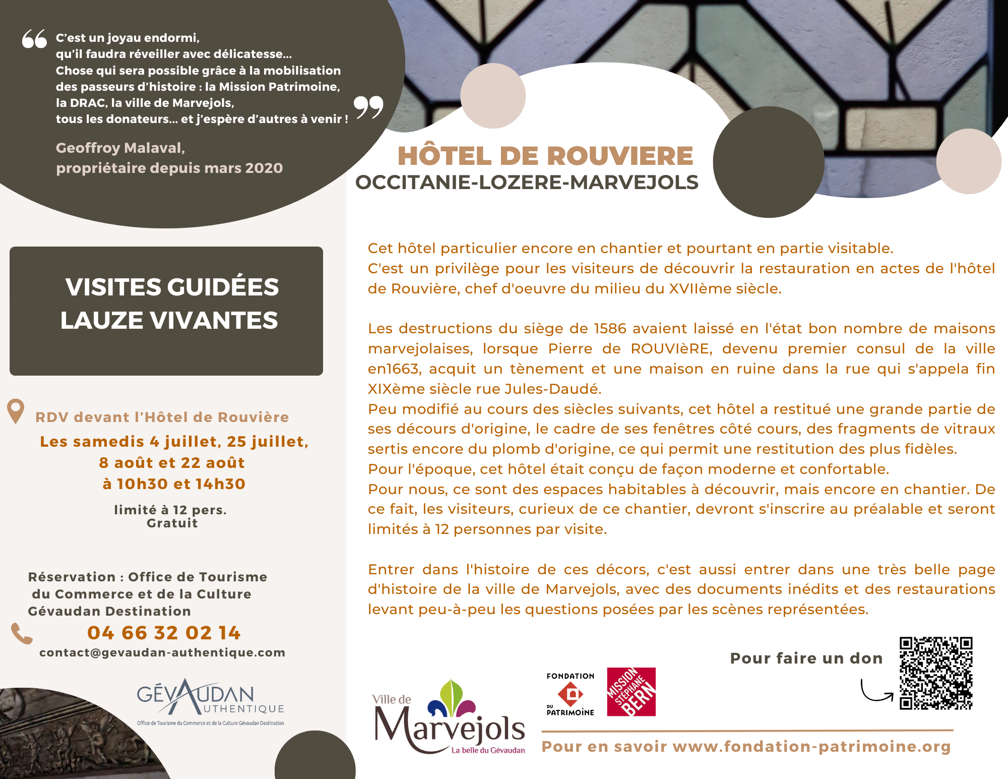 VISITES GUIDÉES DE L'HÔTEL DE ROUVIERE...
