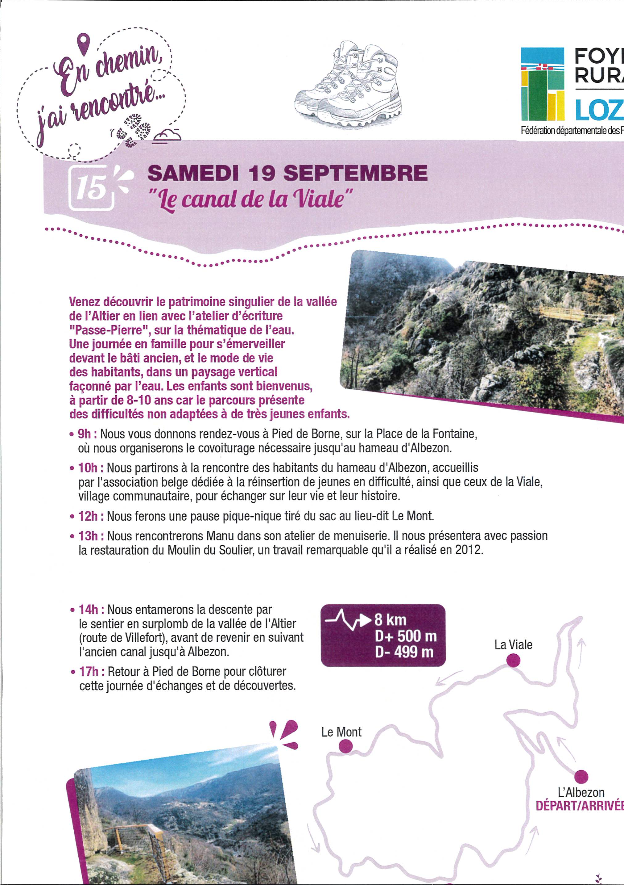 EN CHEMIN J'AI RENCONTRÉ : "LE CANAL DE LA VIALE" — visuel événement