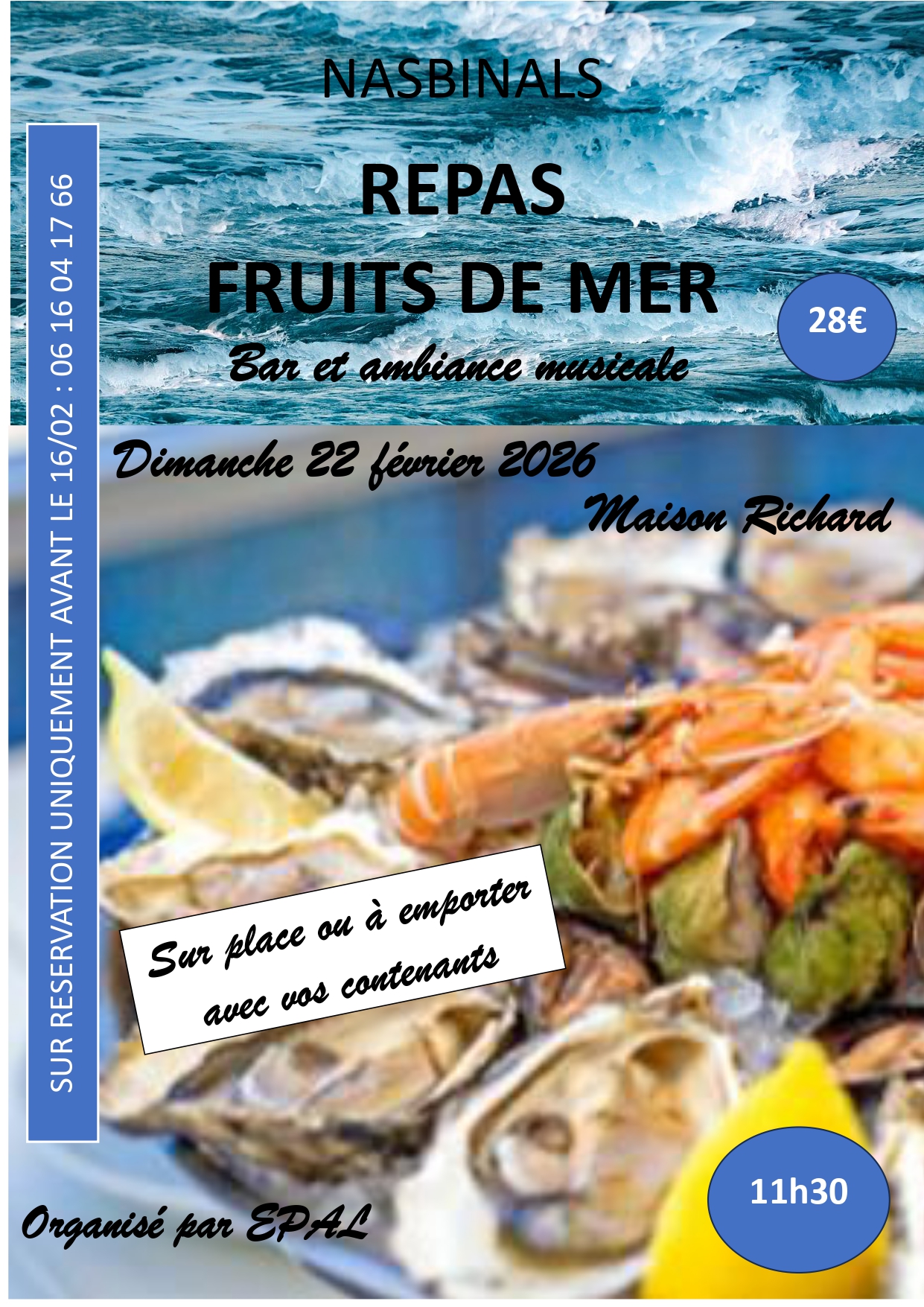 REPAS FRUITS DE MER
