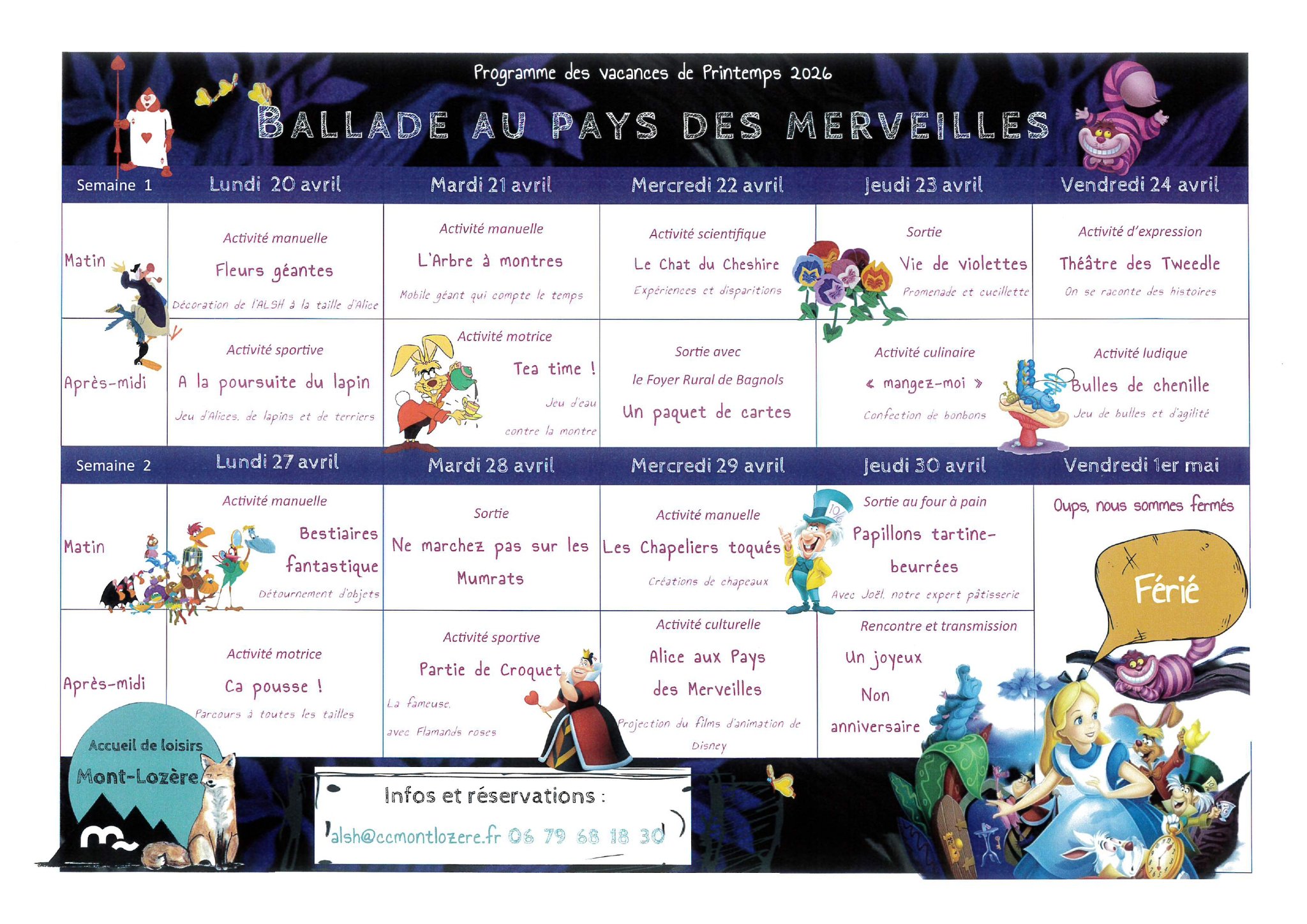 ACCUEIL DE LOISIRS DU BLEYMARD : VACANCES DE PRINTEMPS — Toutes les manifestations à Lozère
