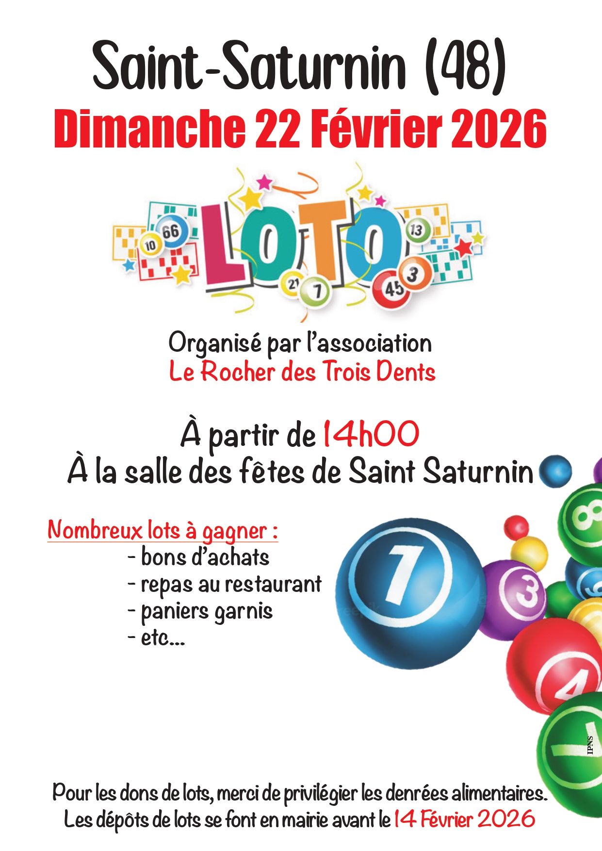 LOTO DE SAINT-SATURNIN