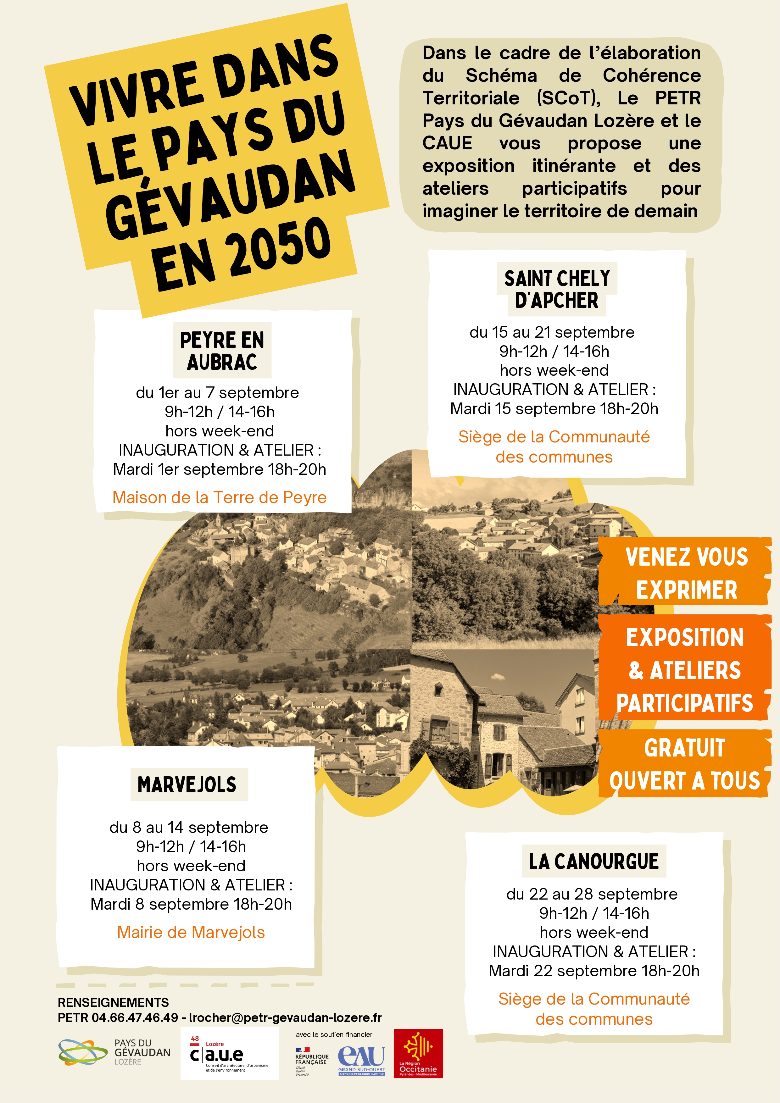 EXPOSITION ITINÉRANTE - VIVRE DANS LE PAYS DU GÉVAUDAN EN 2050