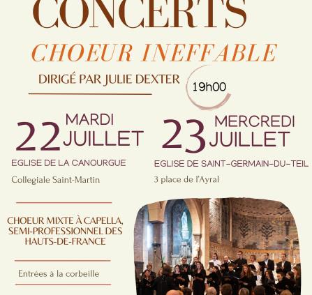 Concerts de Choeur Ineffable à La Canourgue et Saint Germain du Teil