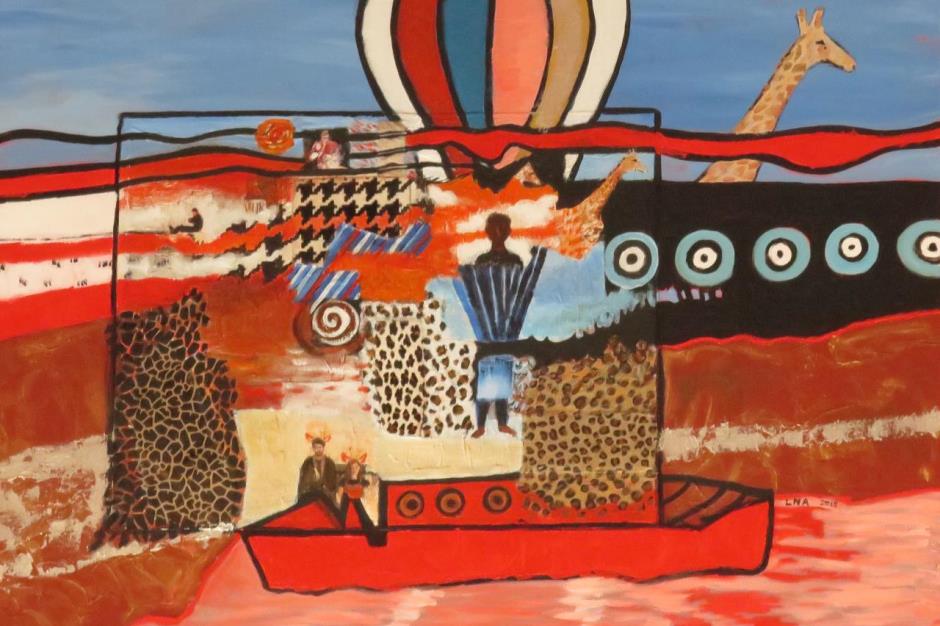 Afrique technique mixte 116x89cm 