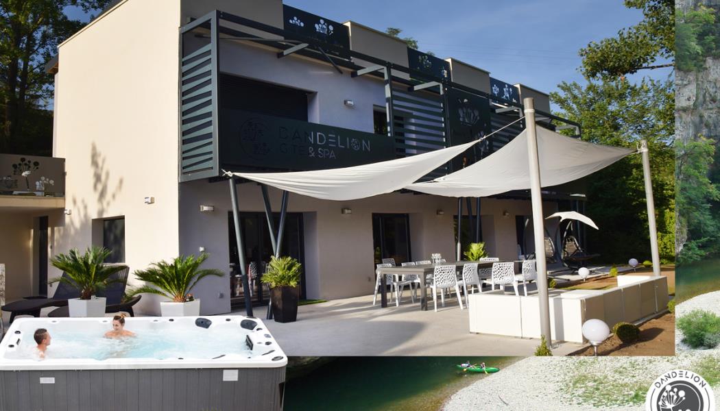 Dandelion gite spa avec jacuzzi piscine sauna spa de nage plage 4 terrasses