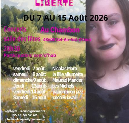 Festival Chansons en liberté 7 au 15-08