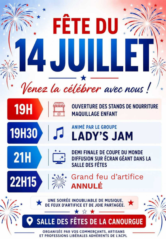 FÊTE NATIONALE : SOIRÉE DES COMMERCANTS DU 14 JUILLET