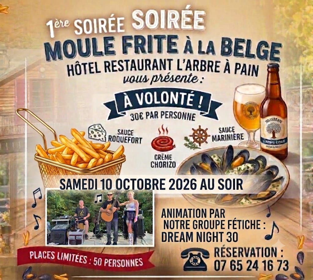 SOIRÉE CONCERT ET MOULE FRITE À LA BELGE