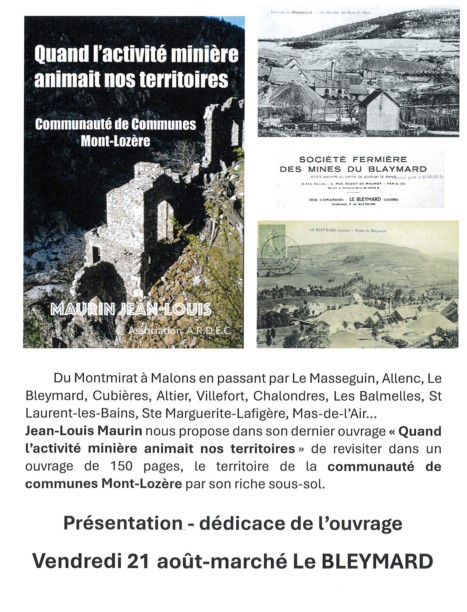 PRÉSENTATION OUVRAGE "QUAND L'ACTIVITÉ MINIÈRE ANIMAIT NOS TERRITOIRES