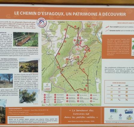 Panneau chemin d'Esfagoux
