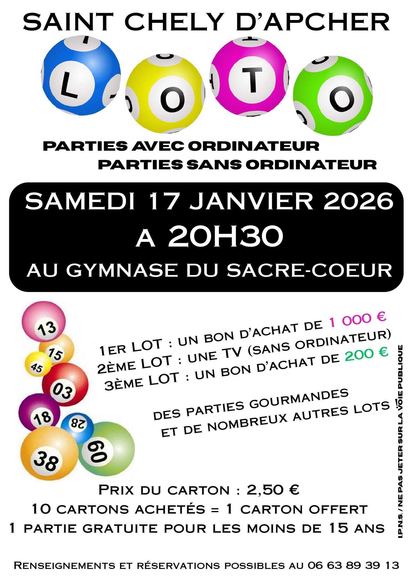 LOTO DE L'APEL SAINTE-MARIE - SACRÉ COEUR, Saint-Chély-d'Apcher
