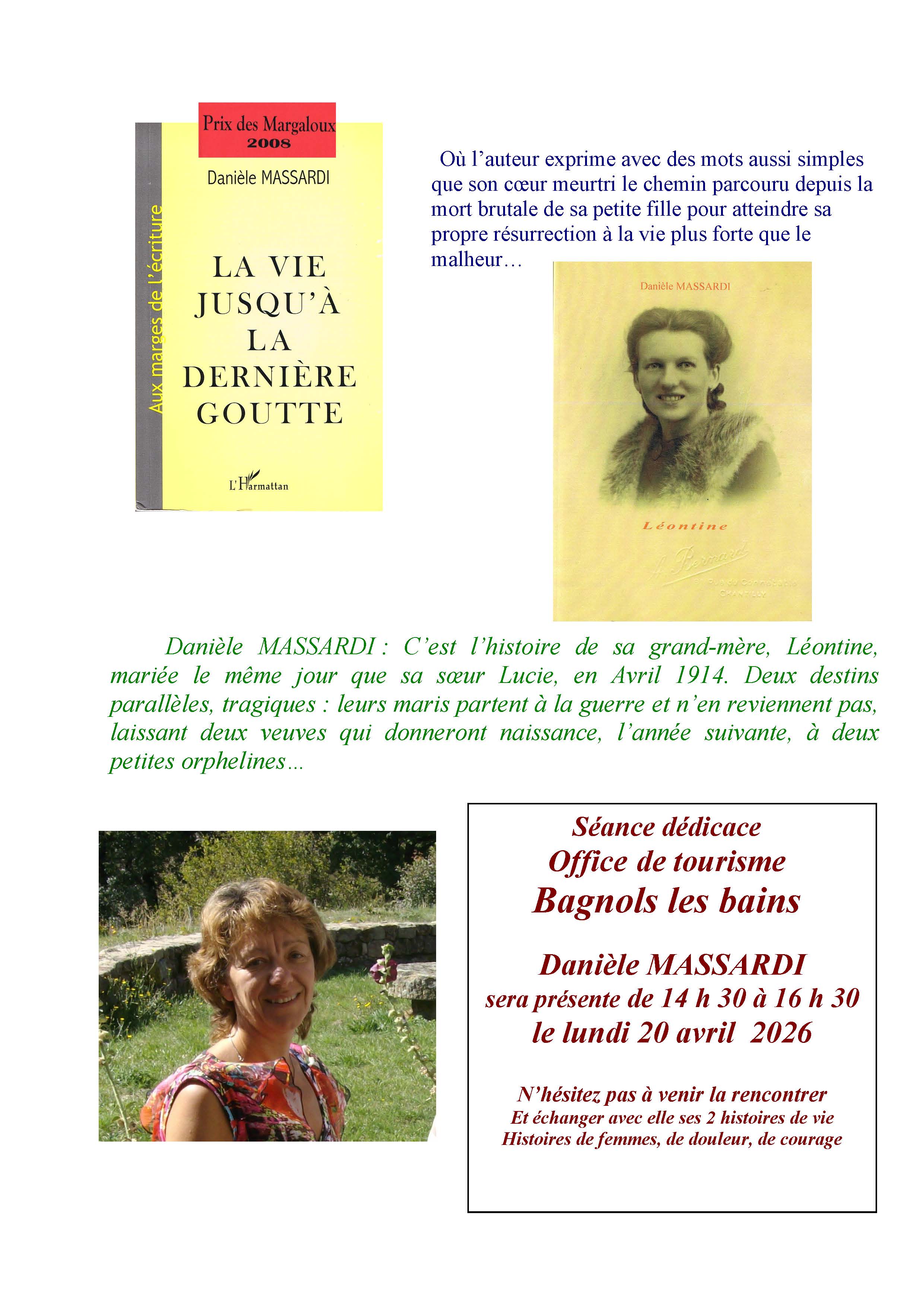 SÉANCE DÉDICACE DANIÈLE MASSARDI