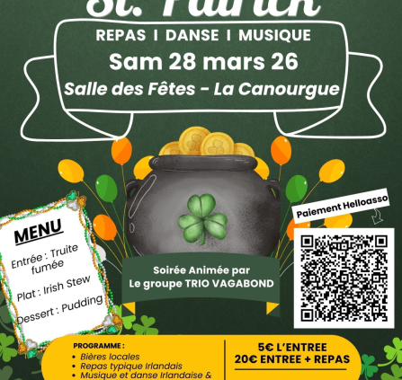 Soirée St Patrick La Canourgue 28032026
