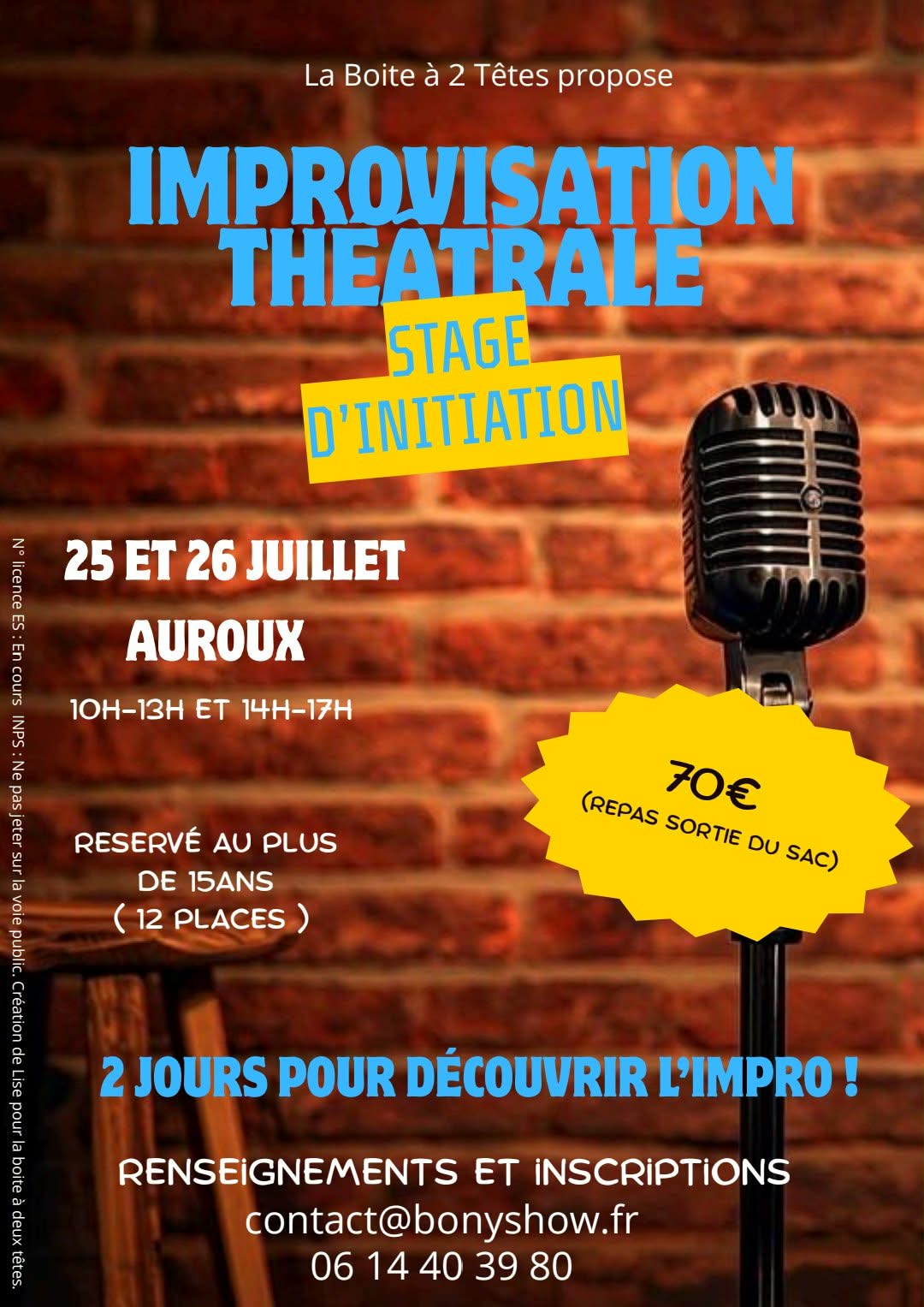 STAGE INITIATION IMPROVISATION THÉÂTRALE