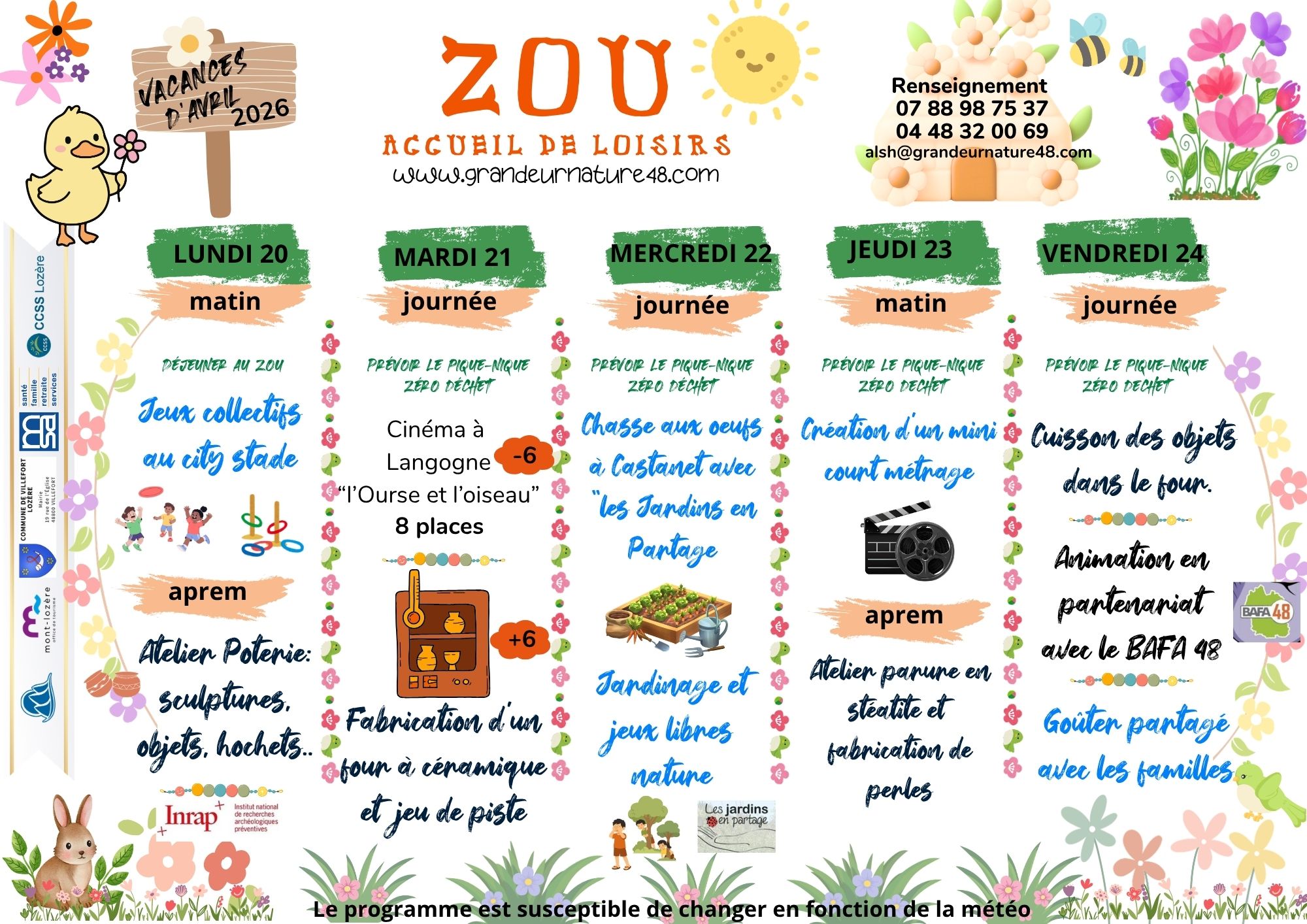 ACCUEIL DE LOISIRS ZOU — visuel événement