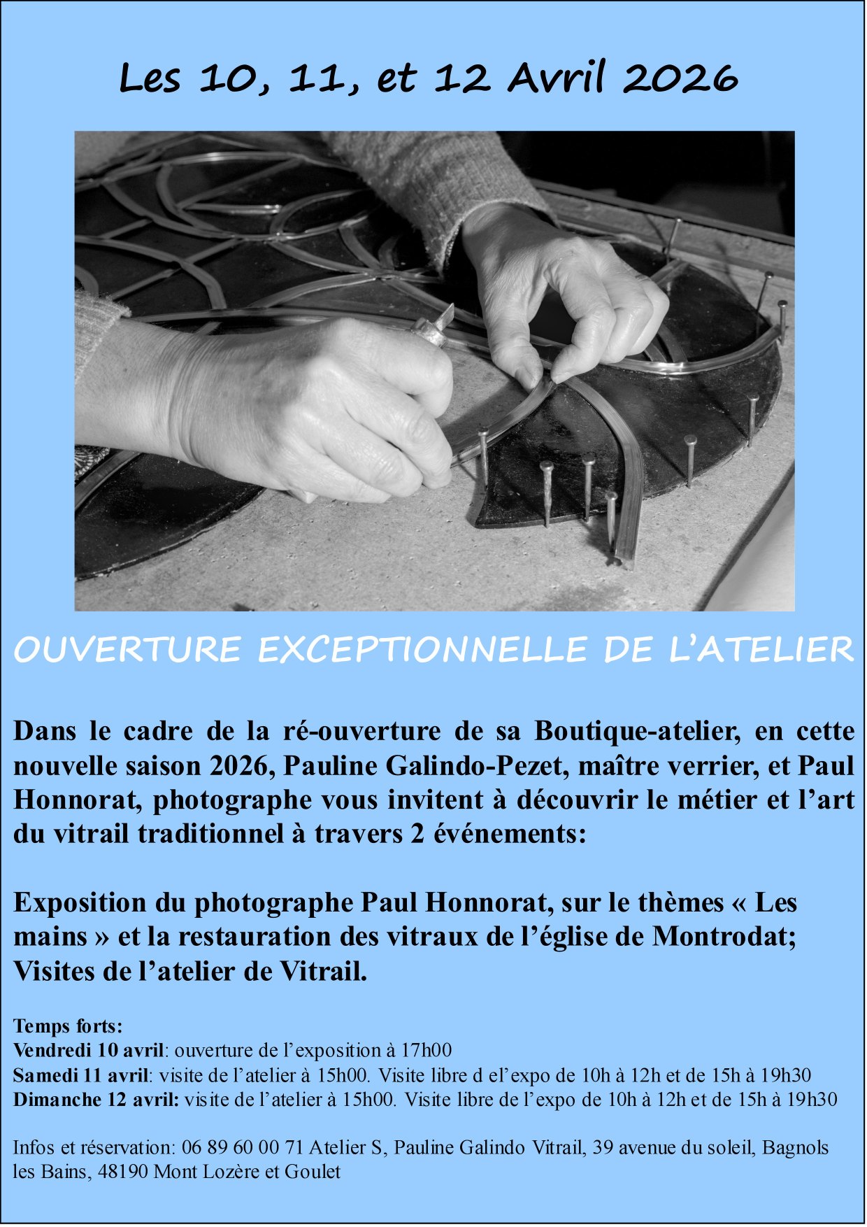 OUVERTURE EXCEPTIONNELLE DE L'ATELIER — visuel événement