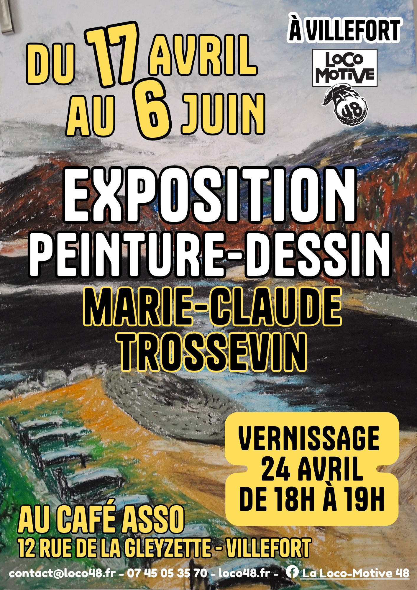 VERNISSAGE DE L'EXPOSITION PEINTURES-DESSINS DE MARIE-CLAUDE TROSSEVIN — visuel événement
