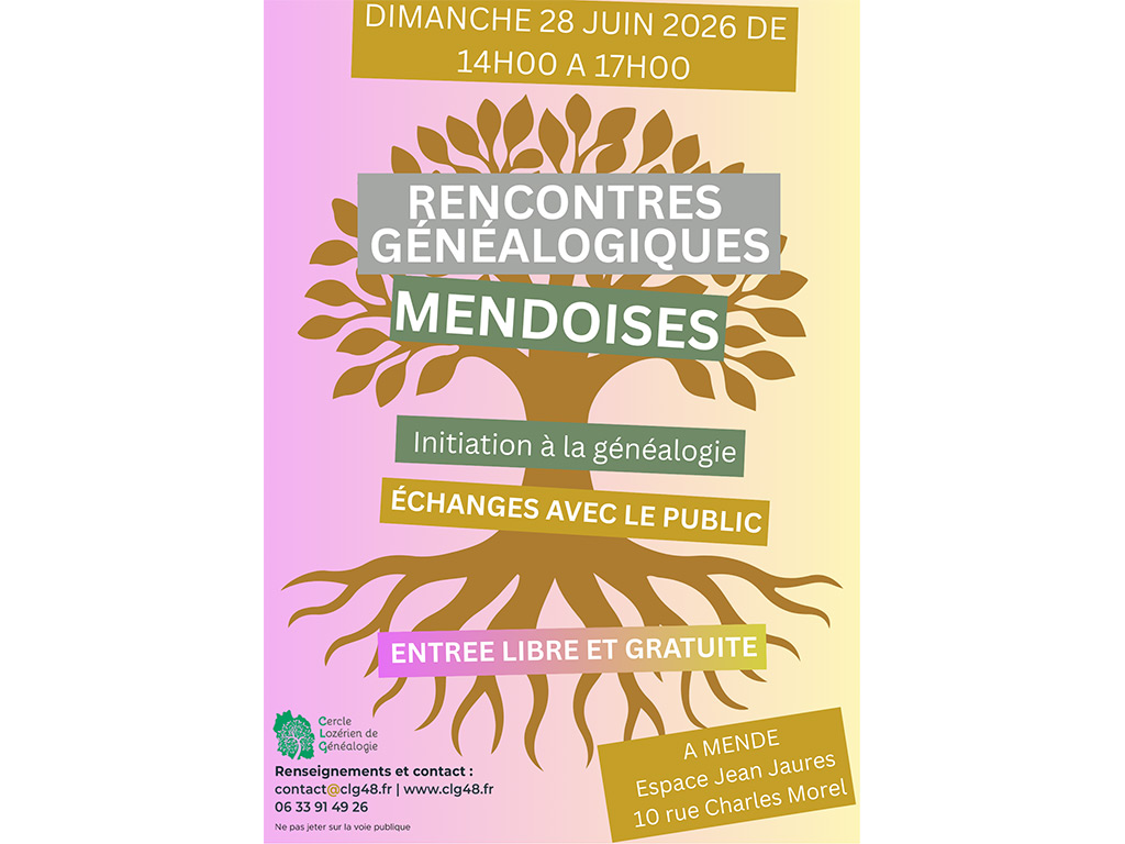 RENCONTRES GÉNÉALOGIQUES — visuel événement
