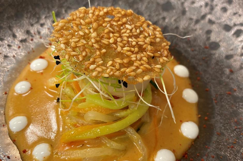 st jacques snacked julienne legumes bisque 